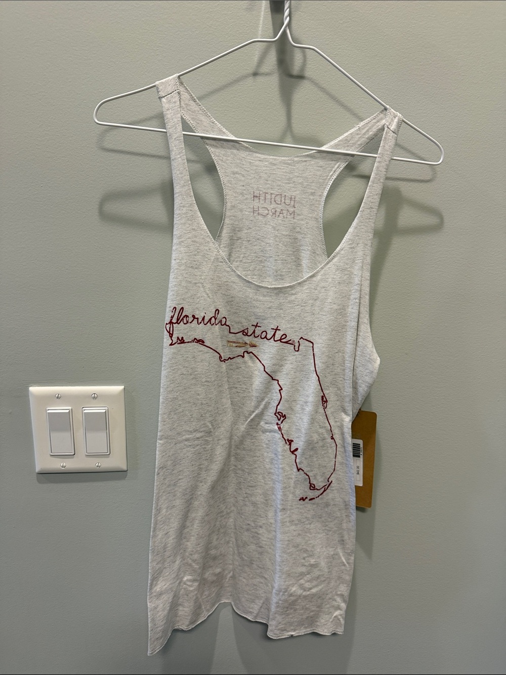 Gray Florida State Tank Top with Red Script